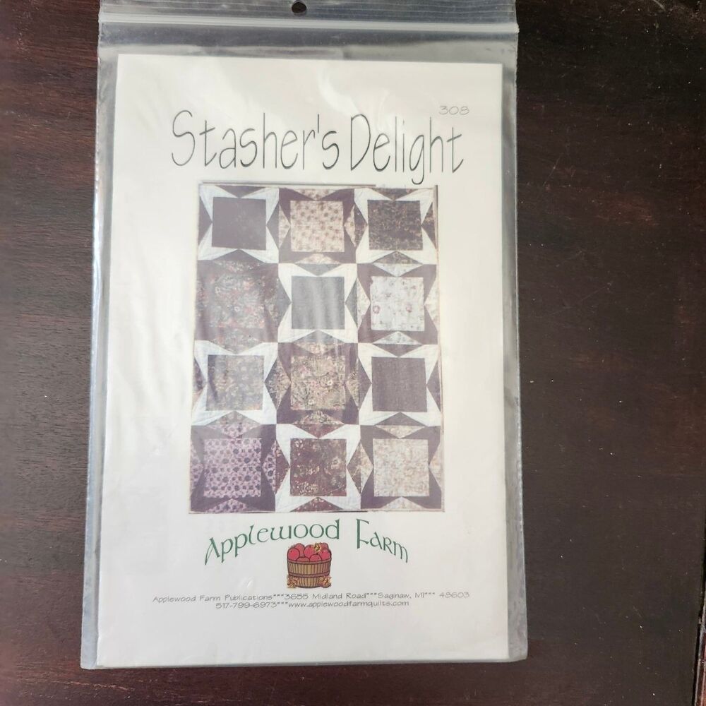 Applewood Farm 308 Stasher's Delight Quilt Pattern Crib Twin Double Queen